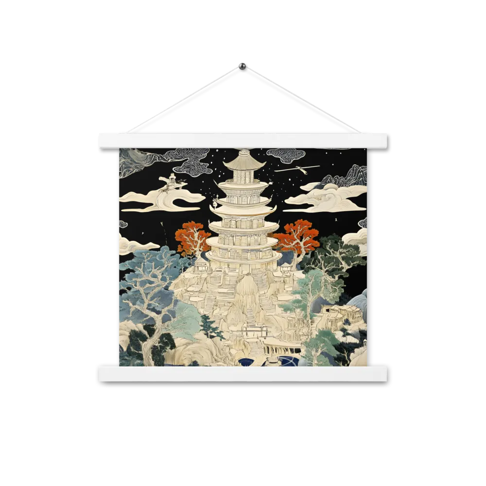 Whispers of the Pagoda | Poster With White Wood Hanger | 14″×14″