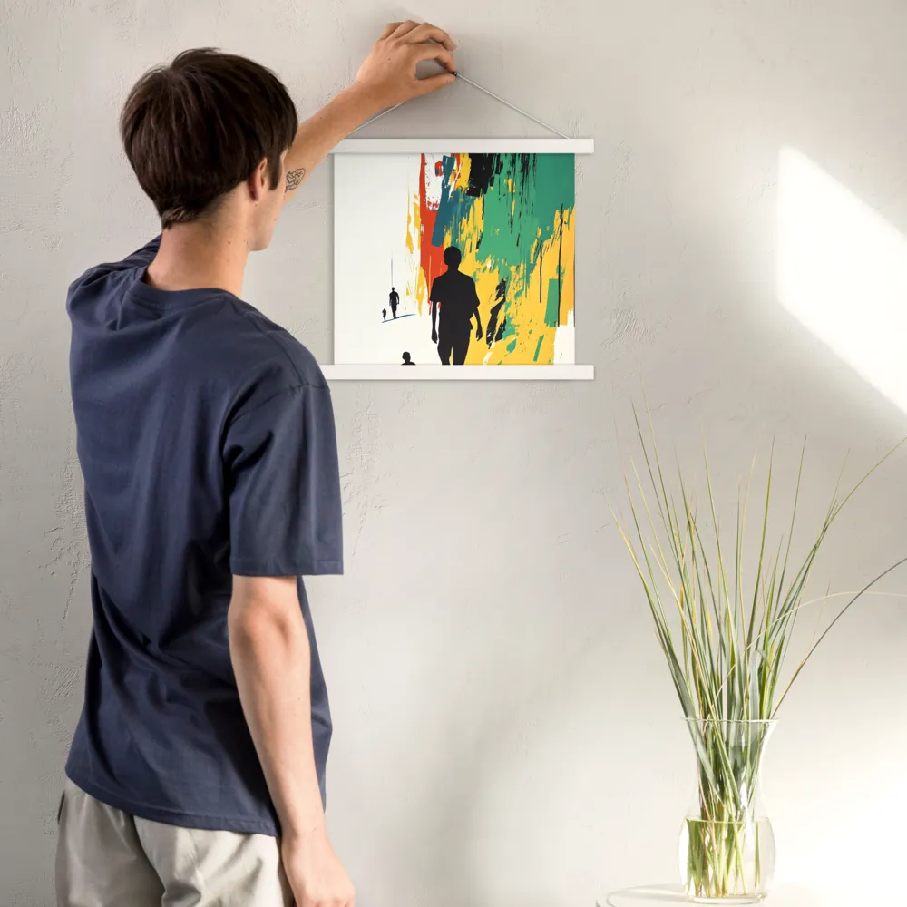 Journey of Silhouettes | Poster With White Wood Hanger | 14″×14″