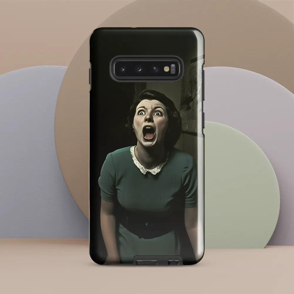 Echoes of Fear: A Vintage Portrait | Phone Case |  S10 Plus | Tough Case | Glossy