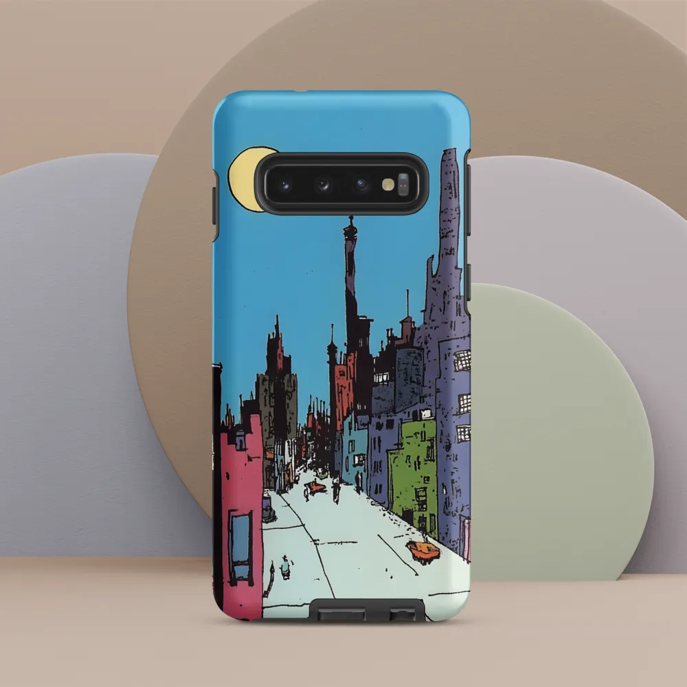 Vibrant Cityscape under the Moon