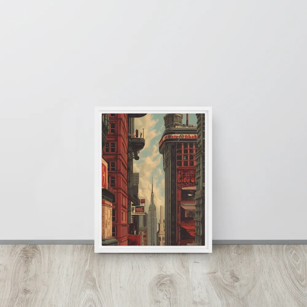 A Glimpse of Tomorrow: Urban Ambition | Canvas with White Frame | 11″×14″