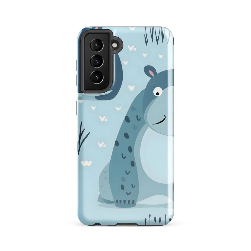 Whimsical Hippo Delight | Phone Case |  S21 FE | Tough Case | Glossy