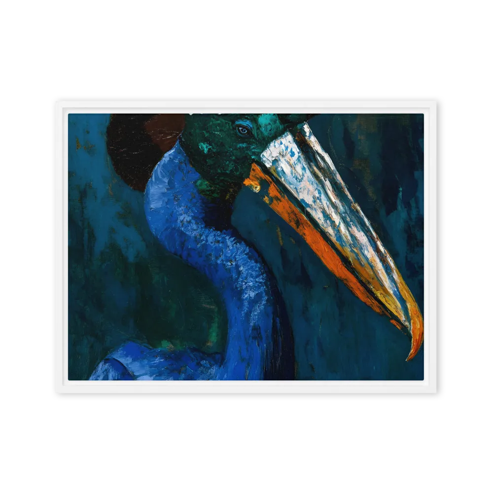 Majestic Absurdity: The Hat-Wearing Bird | Canvas with White Frame | 18″×24″