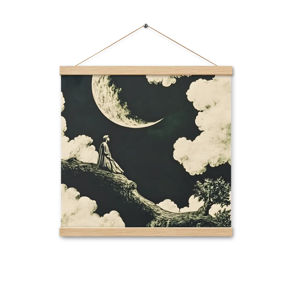 Whispers of the Moon | Poster With Oak Wood Hanger | 16″×16″