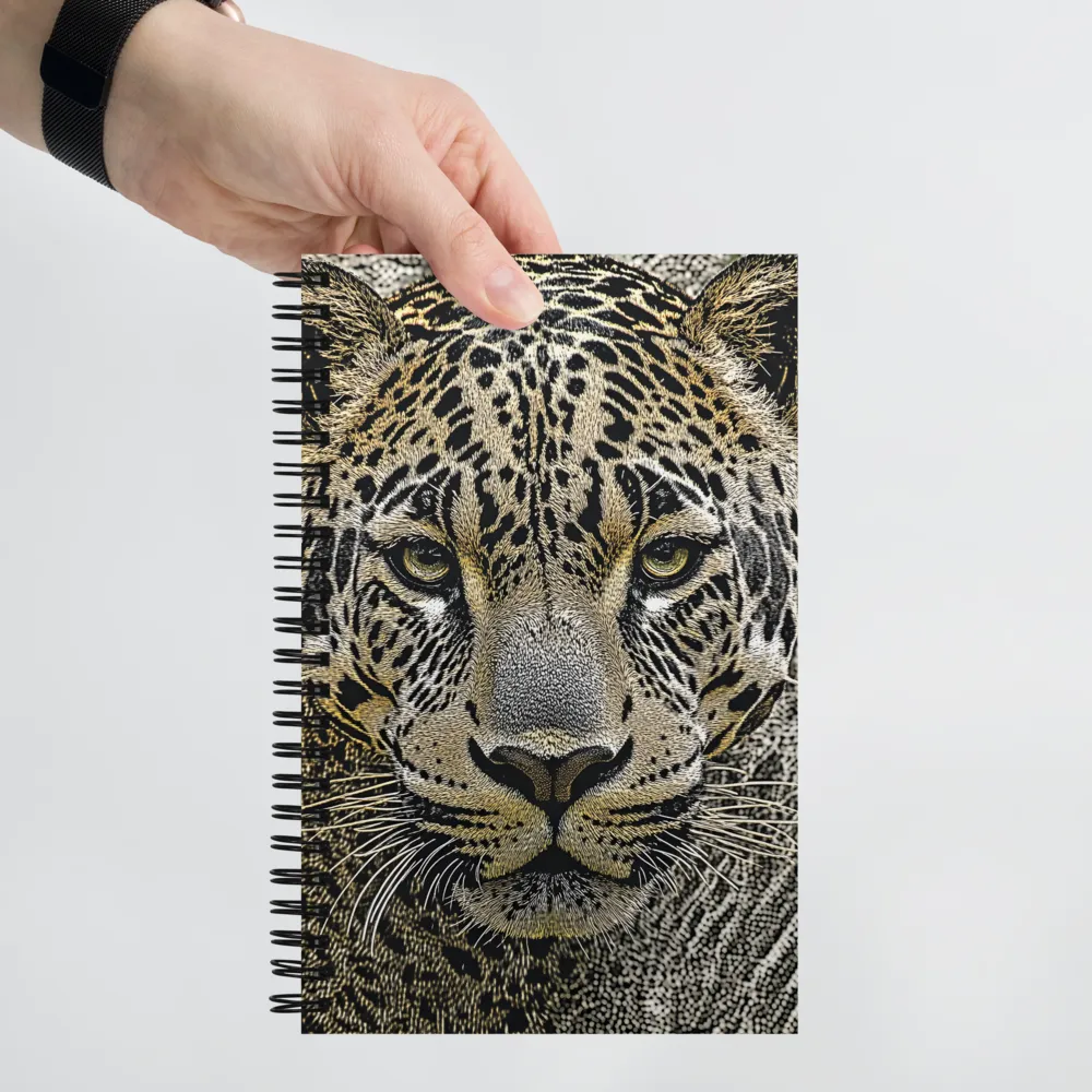 The Majestic Gaze: Portrait of a Leopard | Spiral Notebook