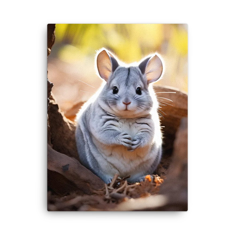 Gentle Whispers of Nature: The Chinchilla | Thin Canvas | 24″×32″