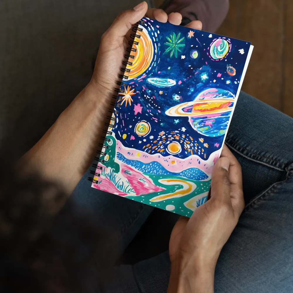 Whimsical Cosmic Landscape | Spiral Notebook