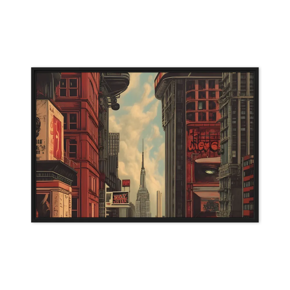 A Glimpse of Tomorrow: Urban Ambition | Canvas with Black Frame | 24″×36″