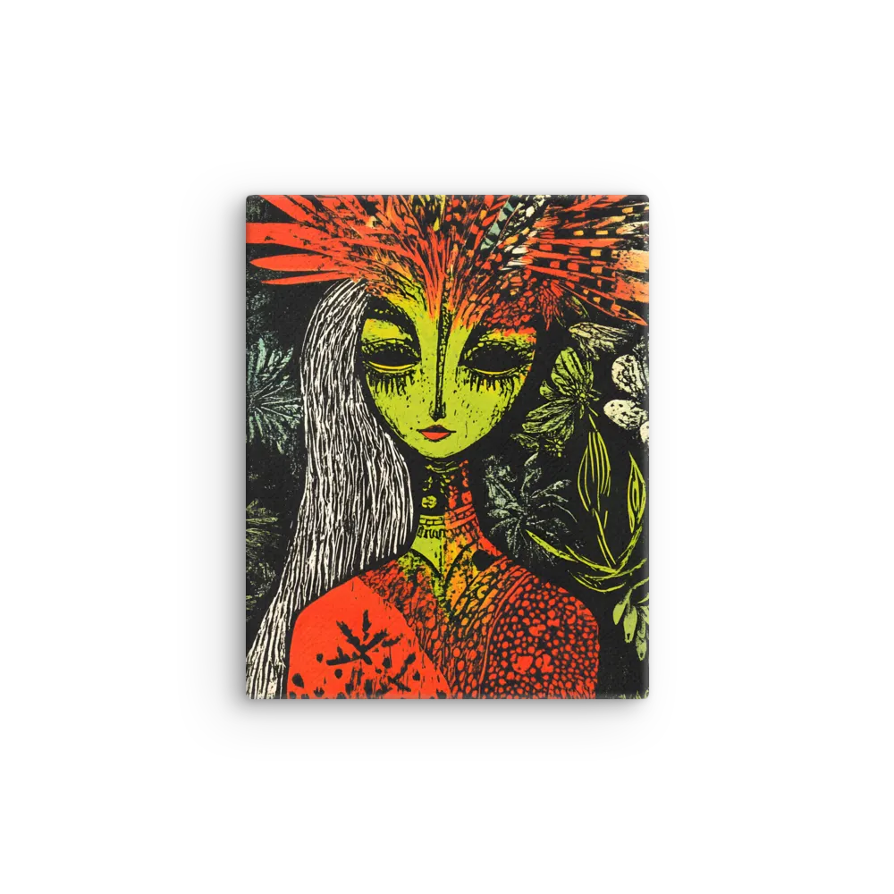 Mystical Flora: A Surreal Portrait | Thin Canvas | 8″×10″