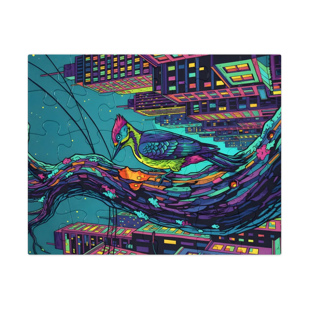 Neon City Woodpecker 
 Jigsaw Puzzle in Tin Box