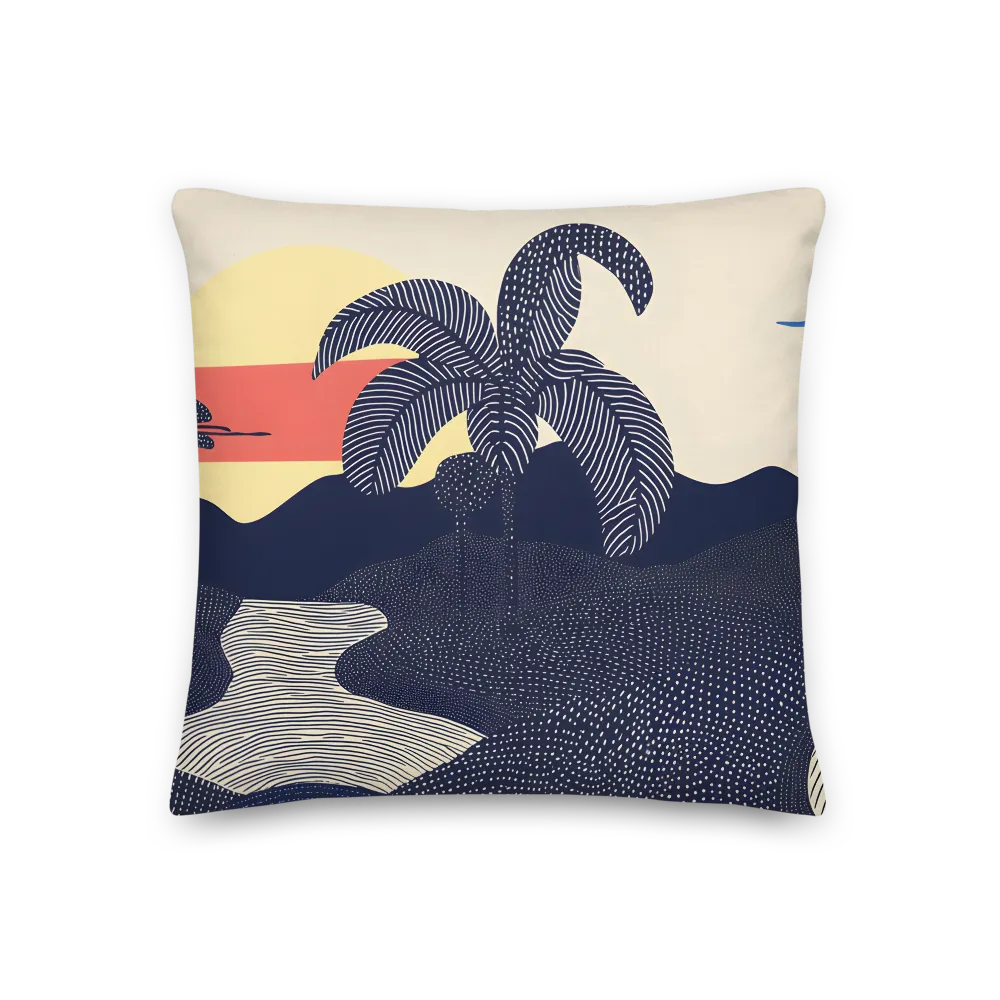 Tranquil Sunset in Modern Minimalism | Pillow | 18″×18″