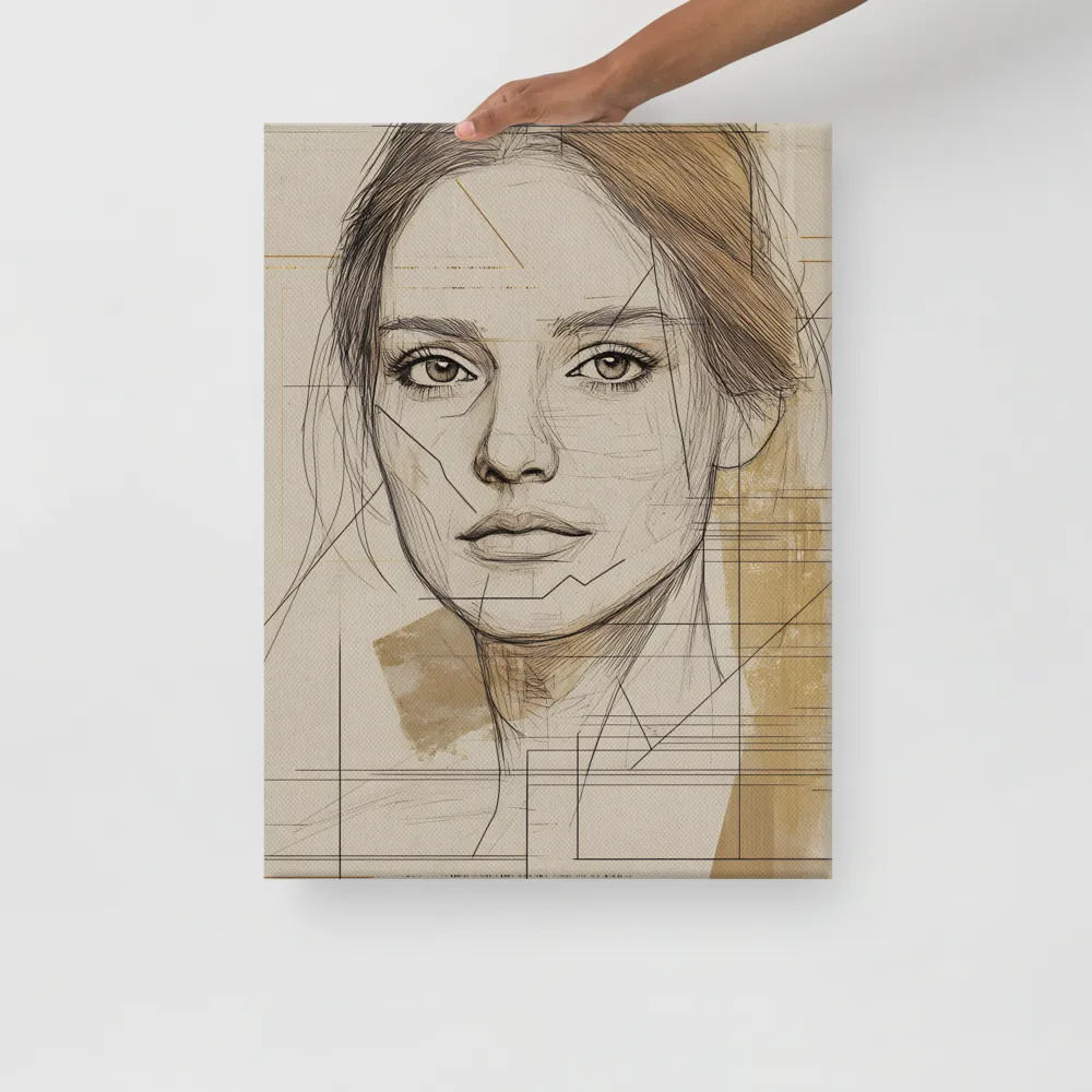 Geometric Elegance: A Modern Portrait | Canvas | 18″×24″