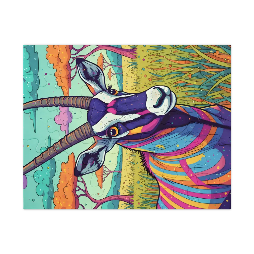Prismatic Oryx 
 Jigsaw Puzzle in Tin Box
