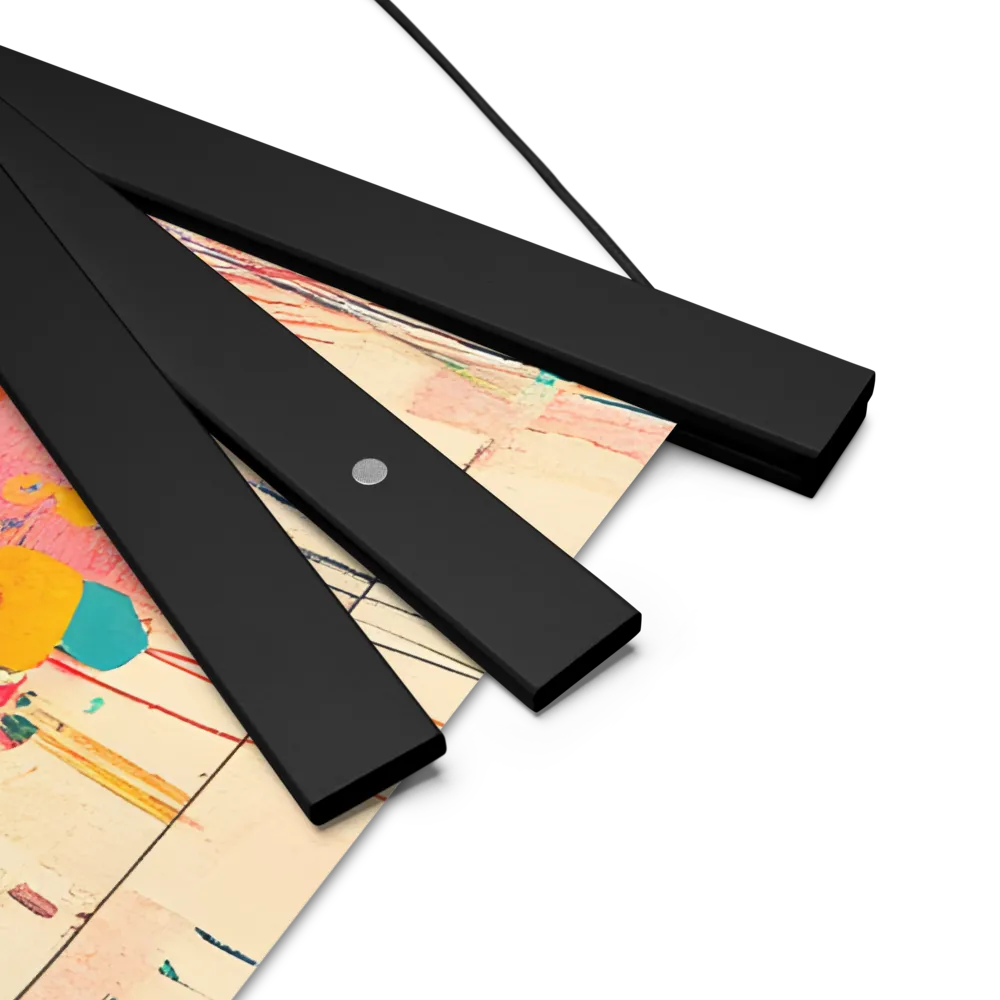 Whimsical Blossom | Poster With Black Wood Hanger | 18″×18″
