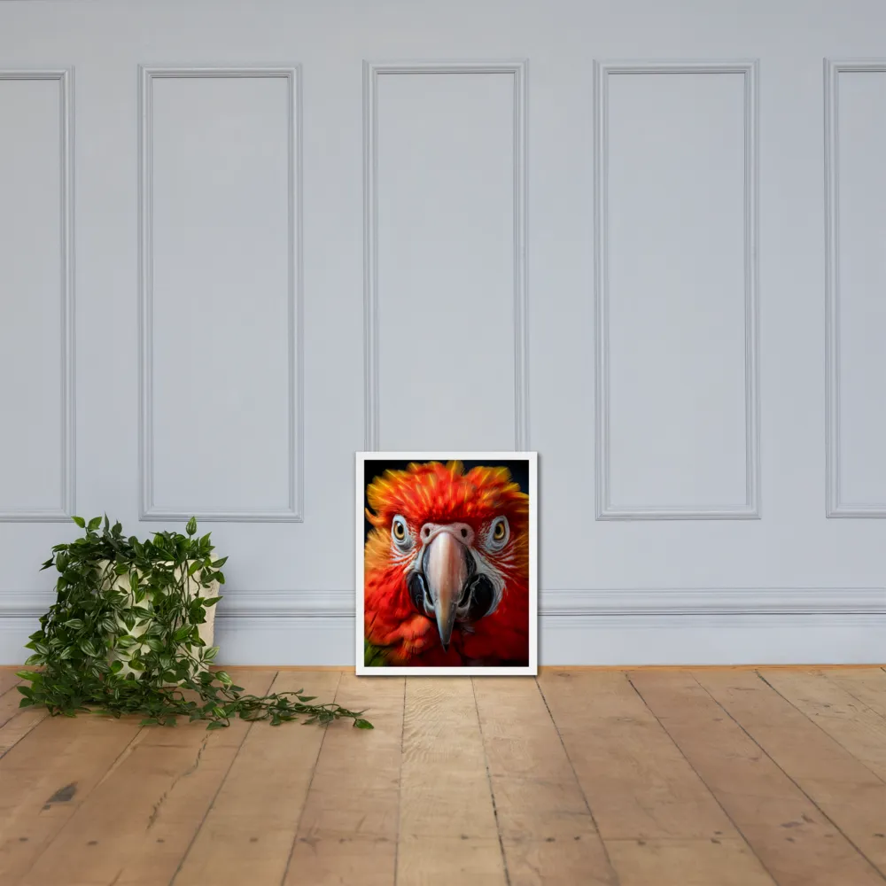 The Fiery Gaze of the Parrot | Poster with White Frame | 16″×20″
