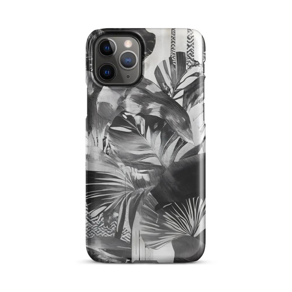 Monochrome Serenity in Tropical Foliage | Phone Case |  11 Pro | Snap Case | Glossy