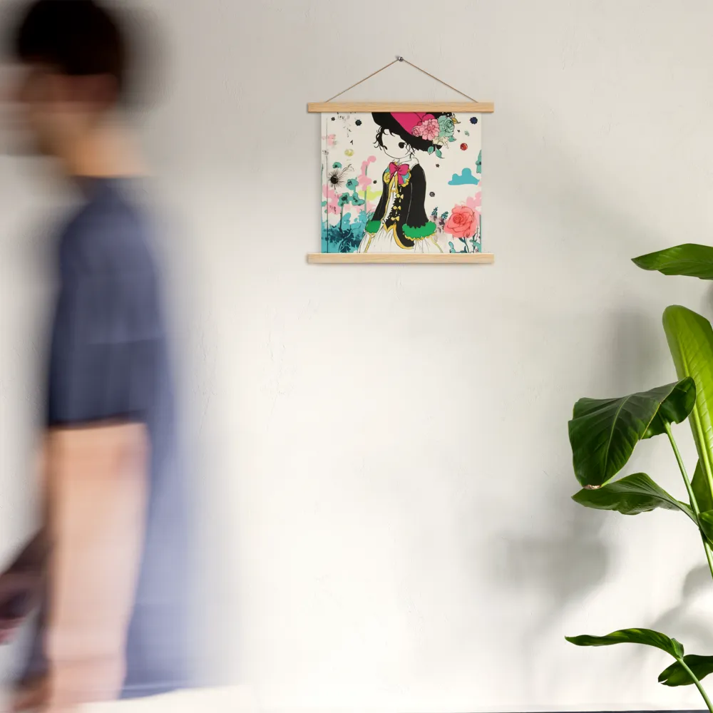 Whimsical Garden Reverie | Poster With Oak Wood Hanger | 14″×14″