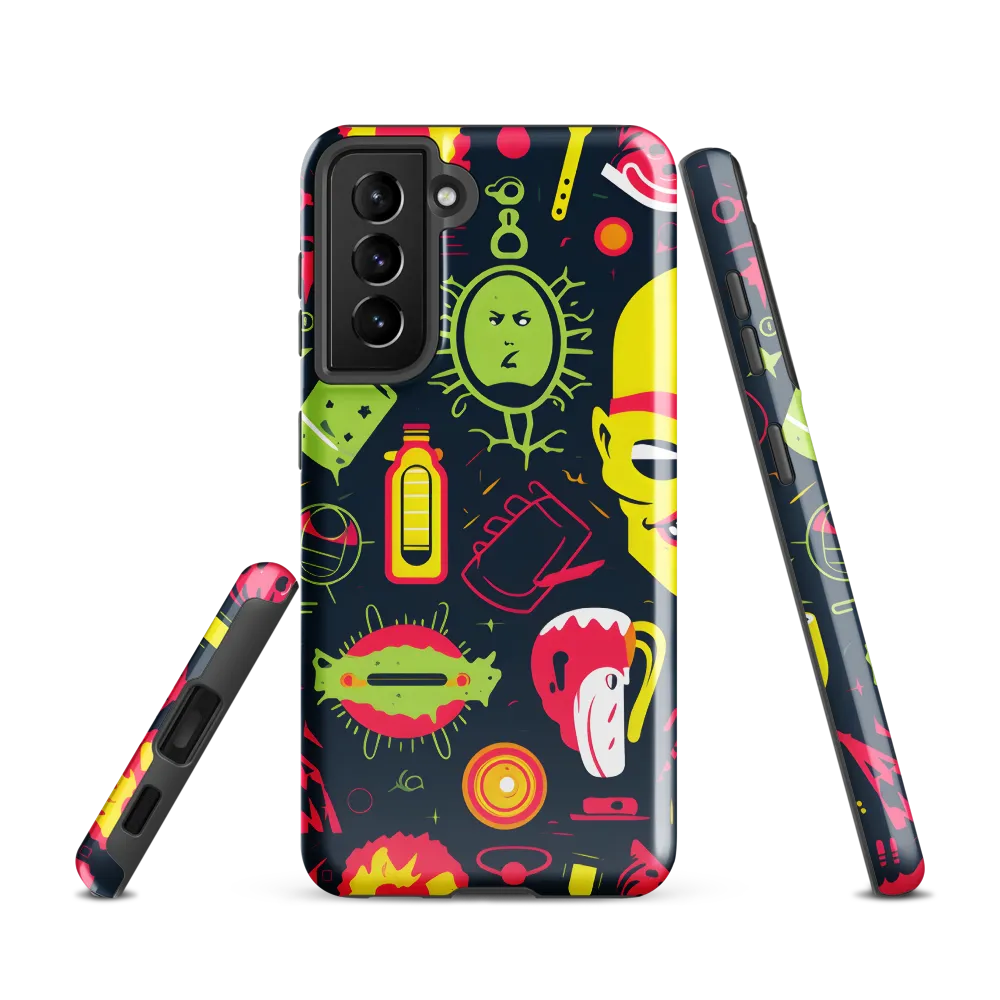 Neon Revelry: A Quirky Exploration of Modern Pop Art | Phone Case |  S21 | Tough Case | Glossy