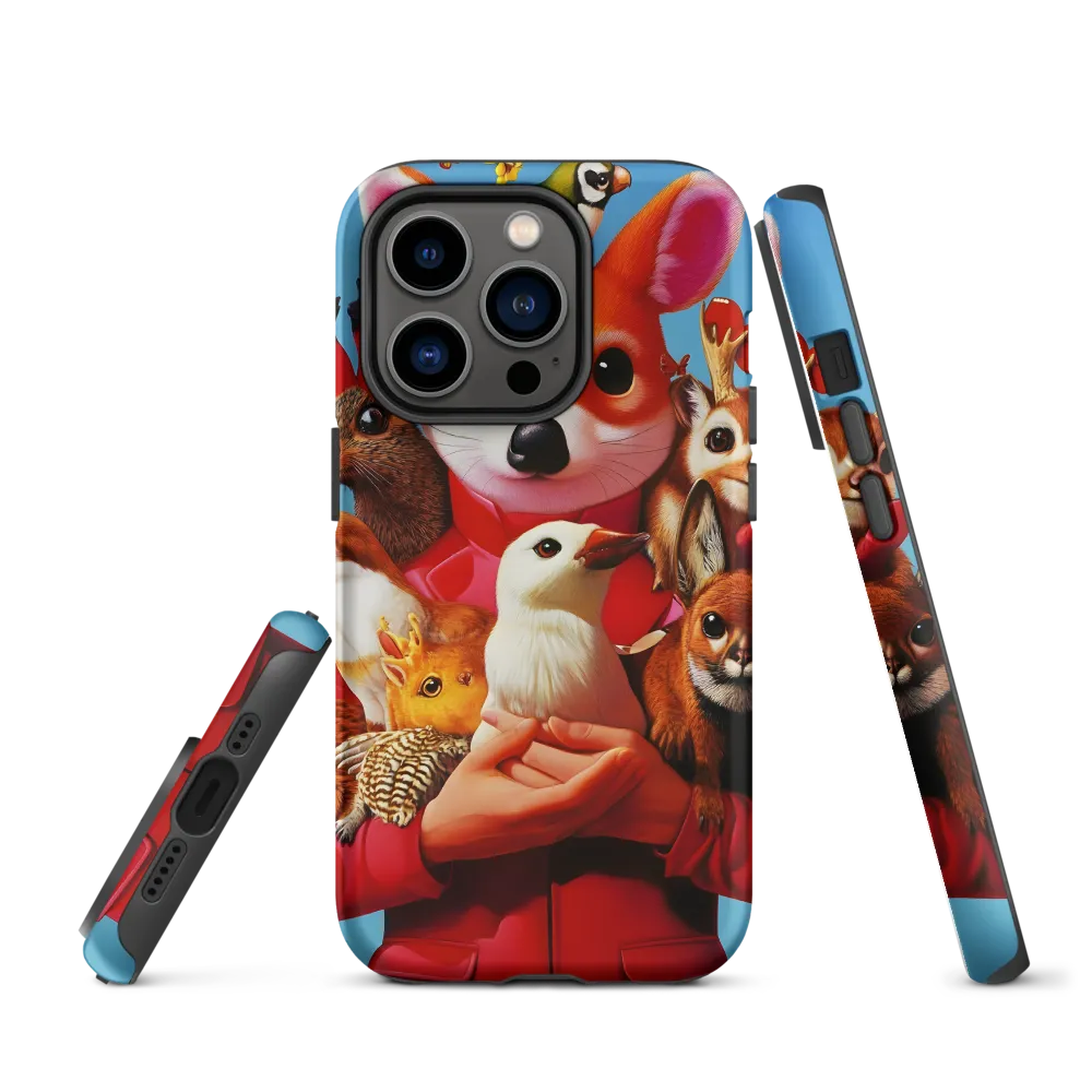 Harmony in Whimsy: A Modern Animal Ensemble | Phone Case |  14 Pro | Tough Case | Matte
