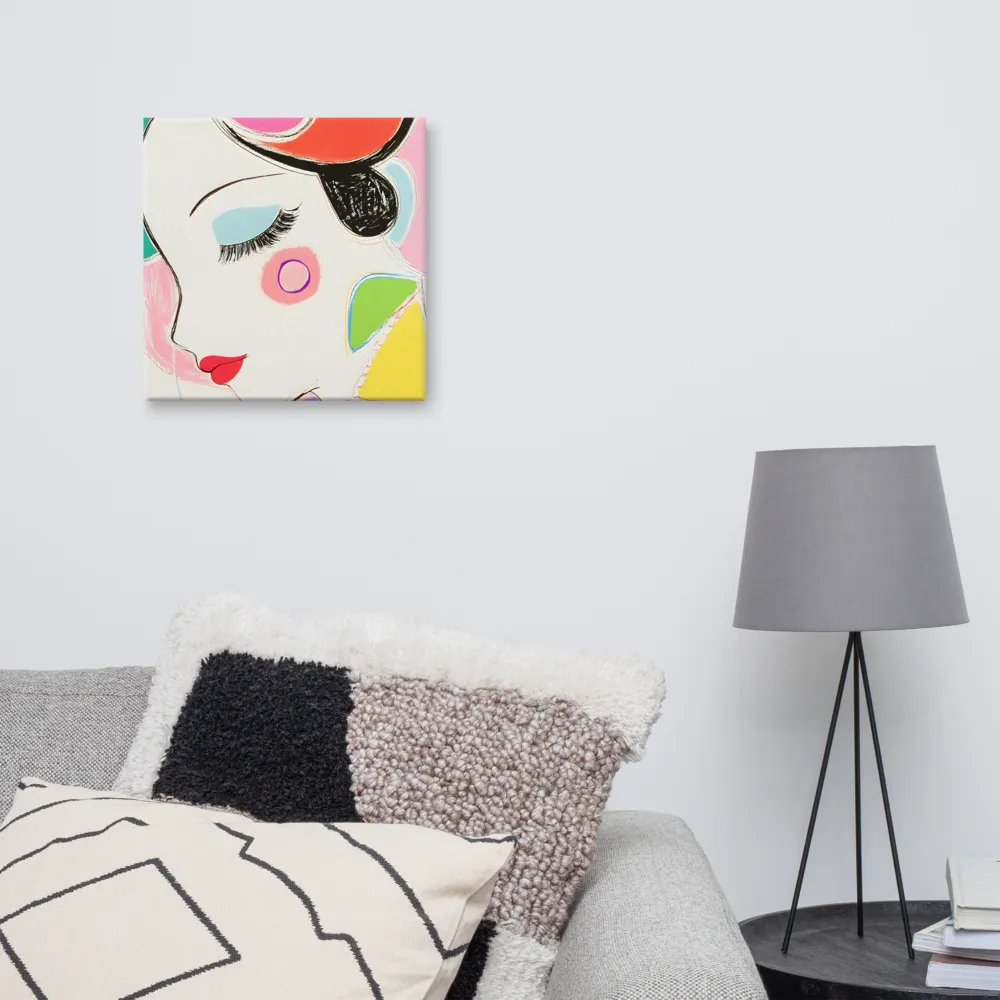 Whimsical Portrait in Colorful Abstraction | Canvas | 16″×16″