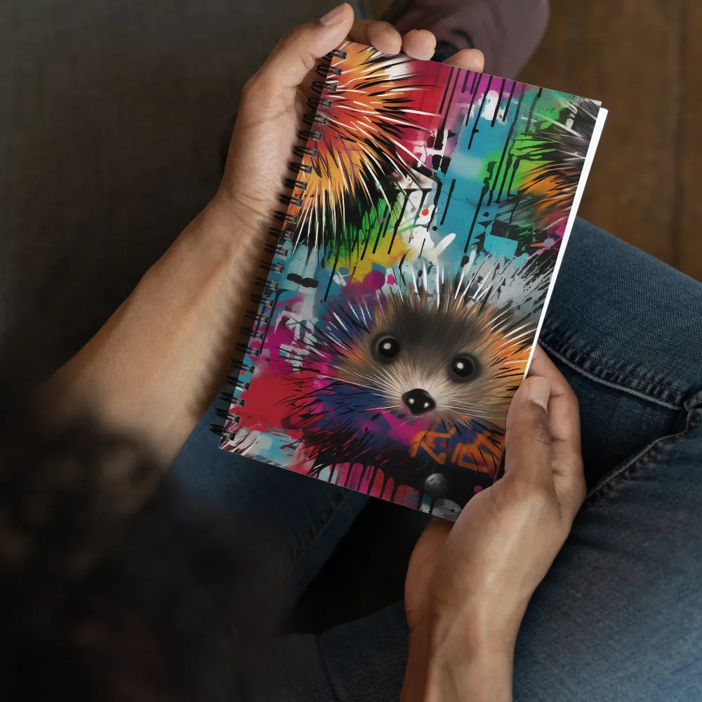 Whimsical Hedgehogs in a Kaleidoscopic Wonderland | Spiral Notebook