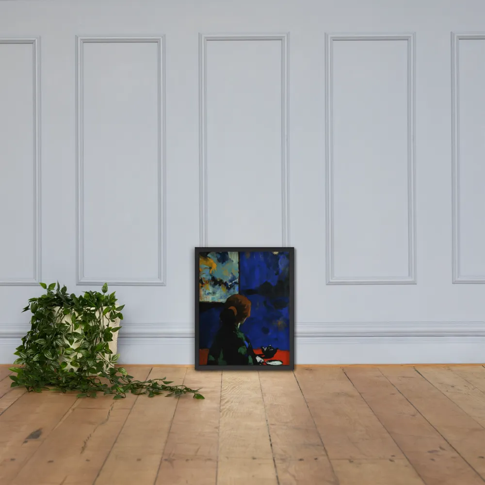 Contemplation Under the Night Sky | Poster with Black Frame | 16″×20″