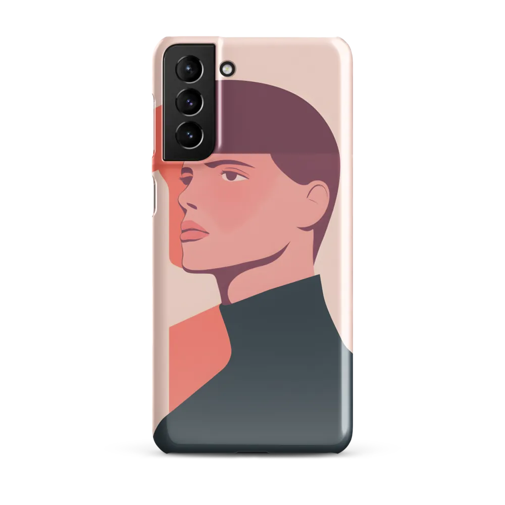 Contemplative Portrait in Minimalism | Phone Case |  S21 Plus | Snap Case | Glossy