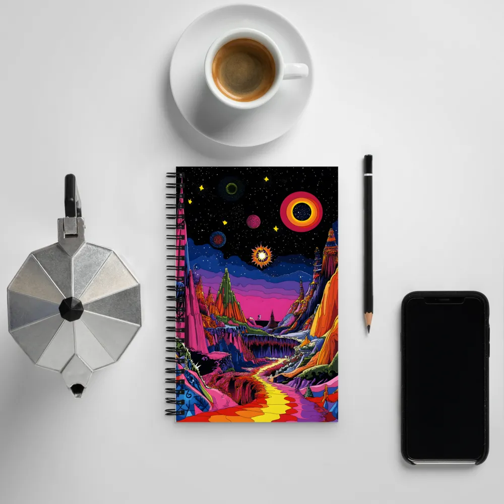 Galactic Wonders: A Journey Through an Alien Landscape | Spiral Notebook