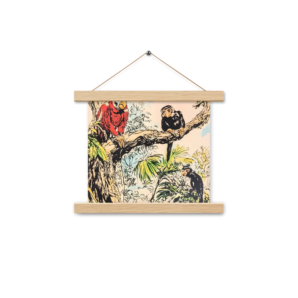 Jungle Harmony | Poster With Oak Wood Hanger | 10″×10″