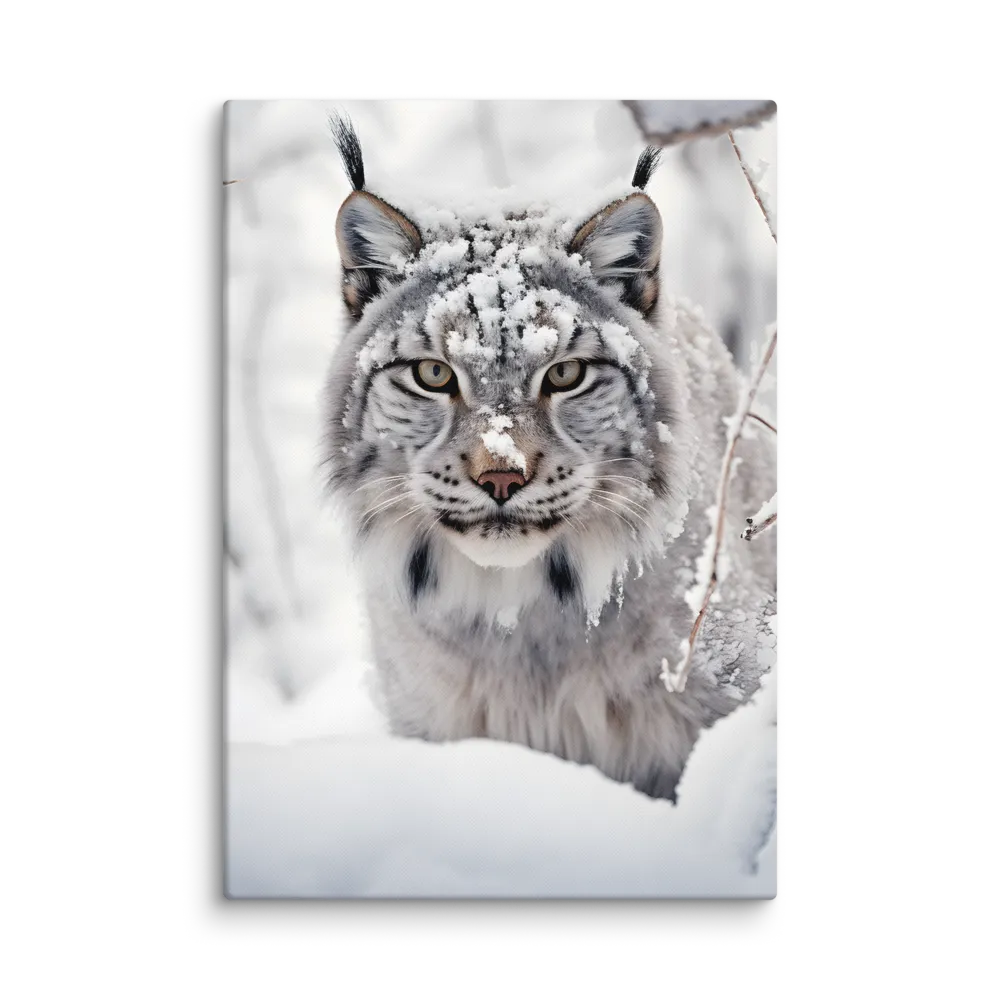 Whispers of Winter: The Lynx in Snow | Canvas | 18″×26″