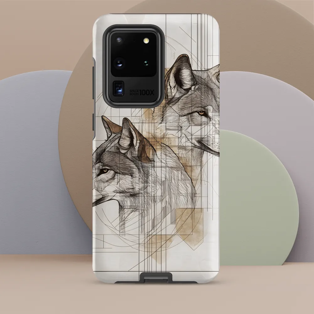 Geometric Harmony: The Essence of Wolves | Phone Case |  S20 Ultra | Tough Case | Matte