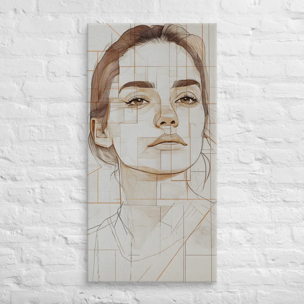Geometric Serenity: A Minimalist Portrait | Canvas | 20″×40″