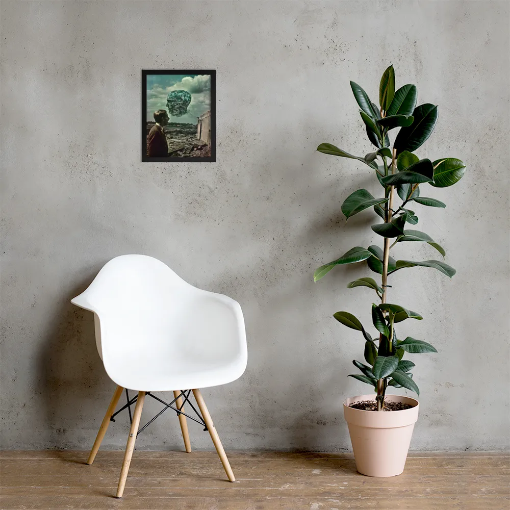 Ethereal Reflections: Identity in a Fragmented World | Poster with Black Frame | 11″×14″