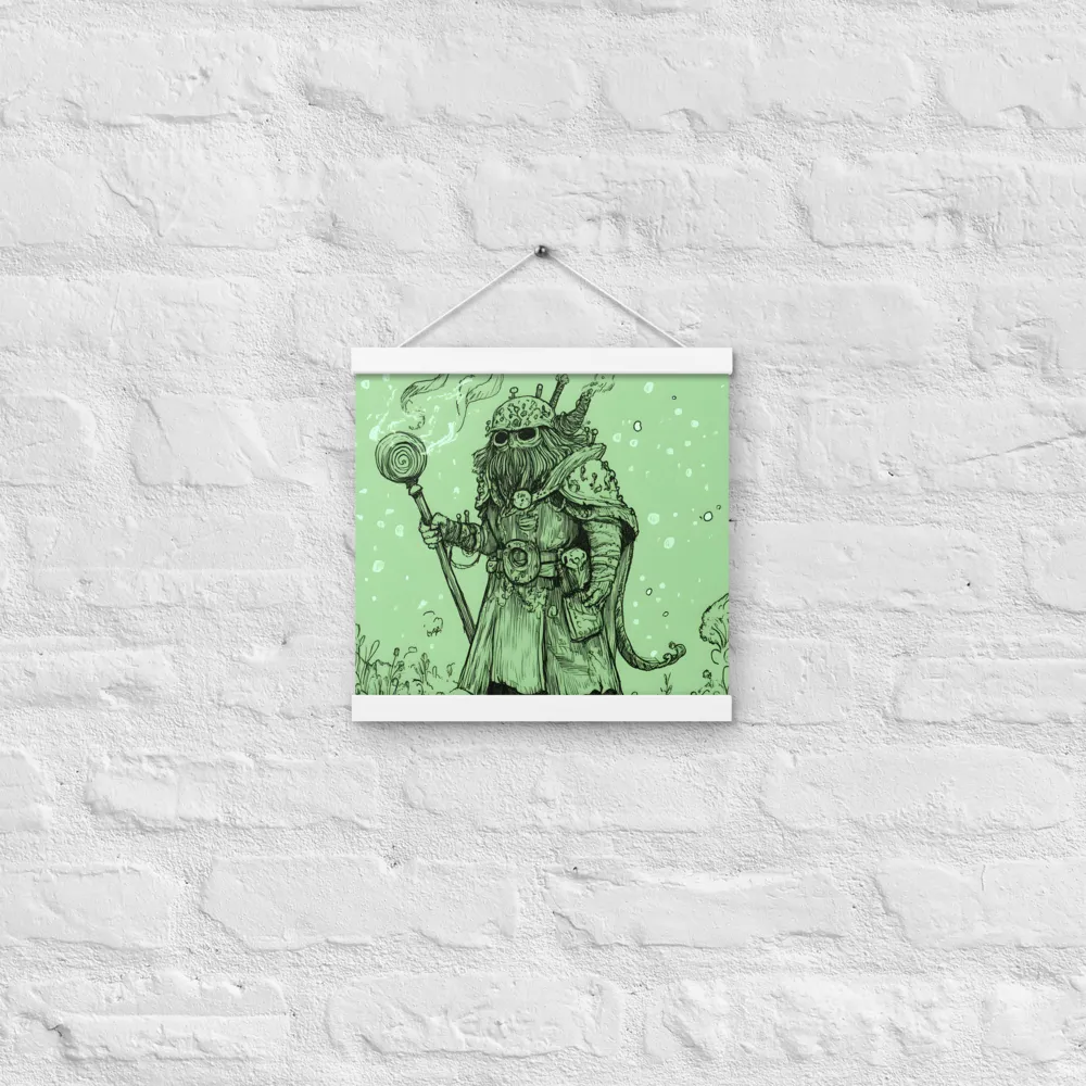 The Enigmatic Wizard | Poster With White Wood Hanger | 12″×12″