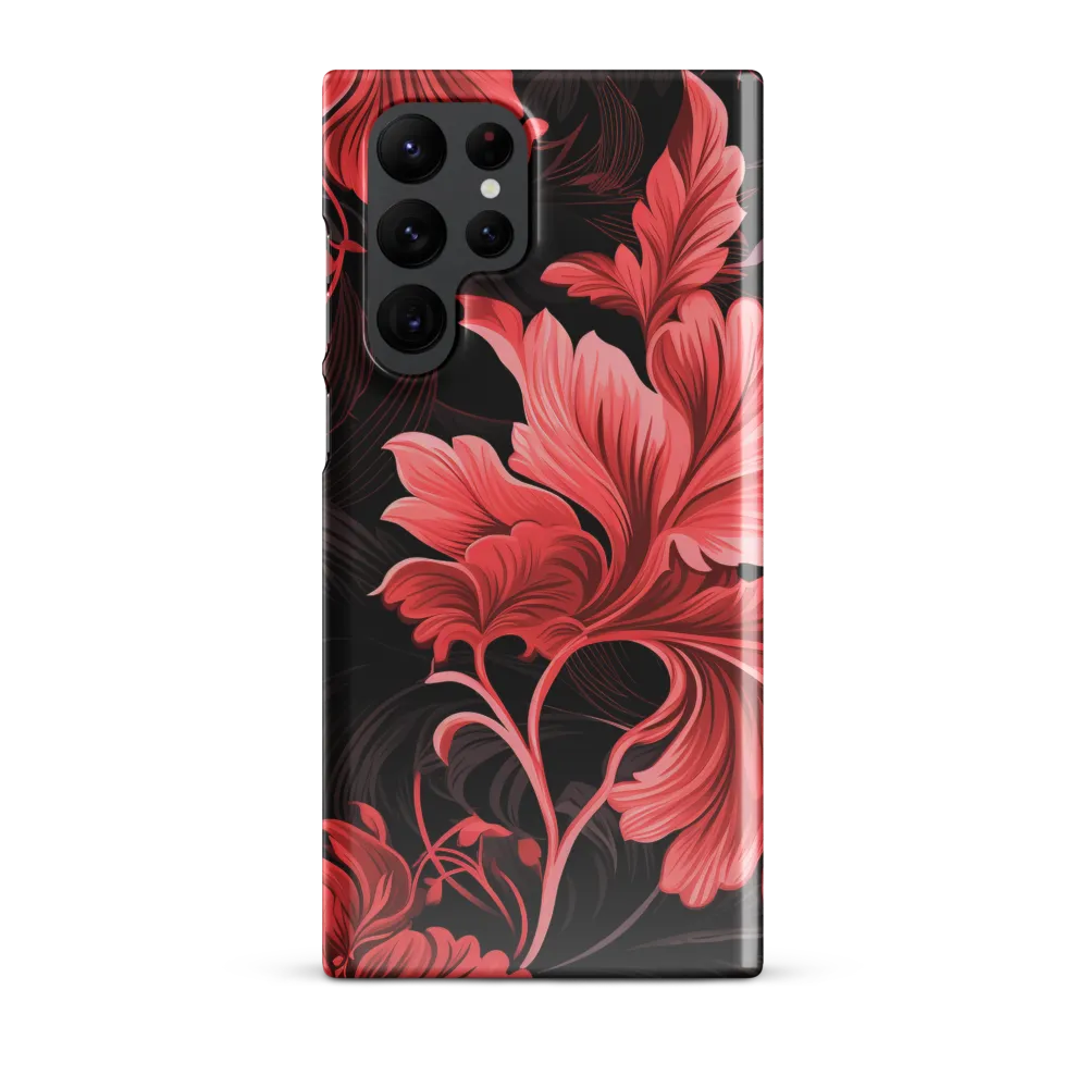 Tropical Elegance in Red | Phone Case |  S22 Ultra | Snap Case | Glossy