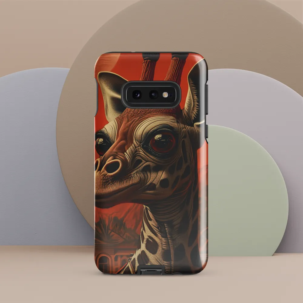 Whimsical Giraffe in an Orange Dreamscape