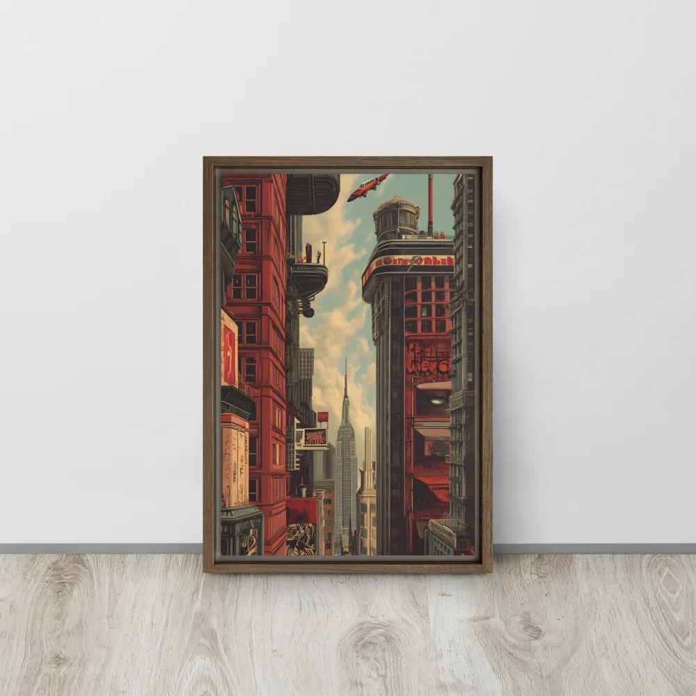 A Glimpse of Tomorrow: Urban Ambition | Canvas with Brown Frame | 12″×18″