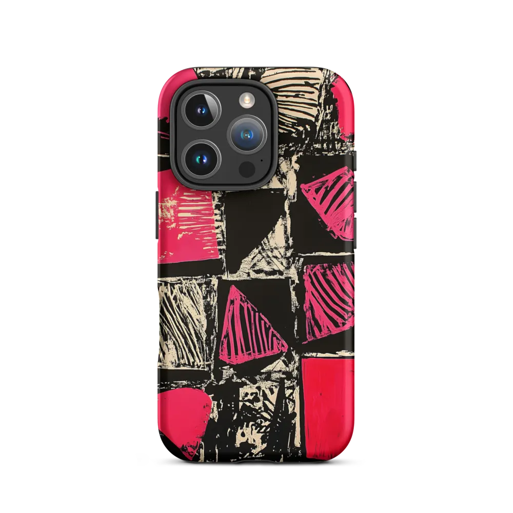 Geometric Symphony in Pink and Black