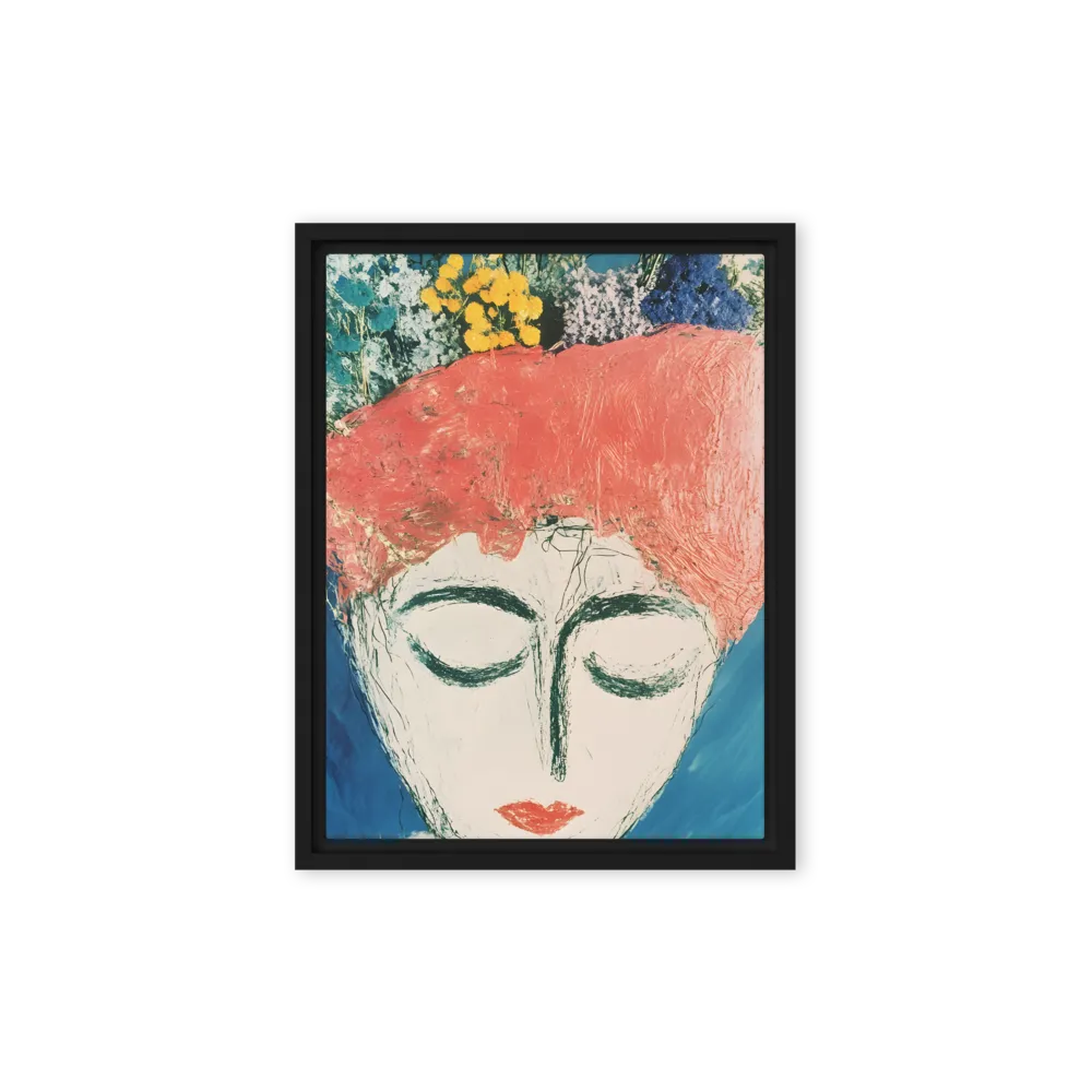 Serenity in Bloom | Canvas with Black Frame | 9″×12″