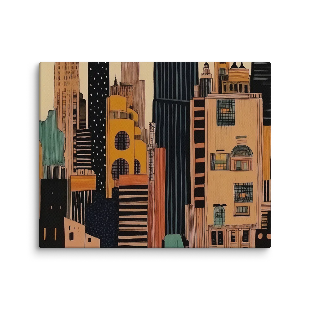 Urban Symphony in Ink | Canvas | 8″×10″