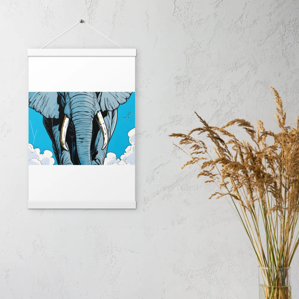 Majestic Presence: The Elephant | Poster With White Wood Hanger | 12″×18″