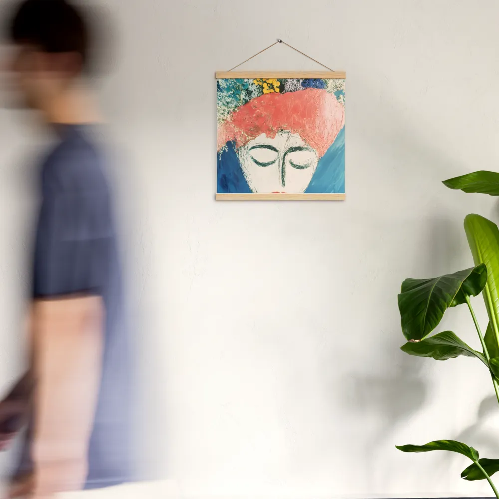 Serenity in Bloom | Poster With Oak Wood Hanger | 16″×16″