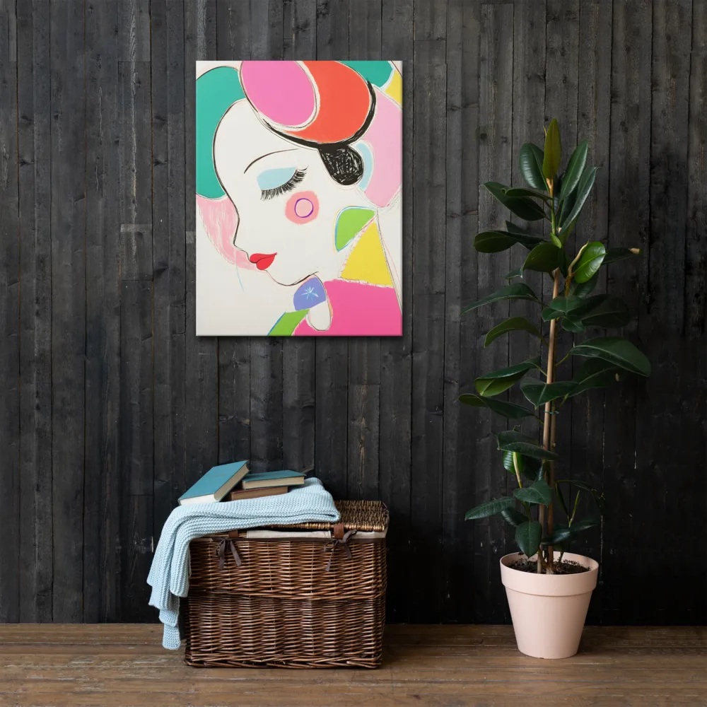 Whimsical Portrait in Colorful Abstraction | Thin Canvas | 24″×32″