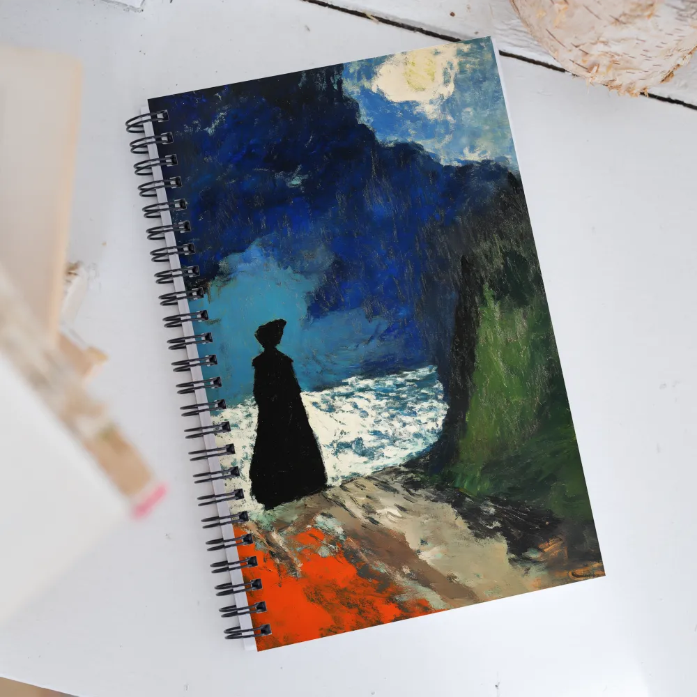 Solitary Reflection by the Sea | Spiral Notebook