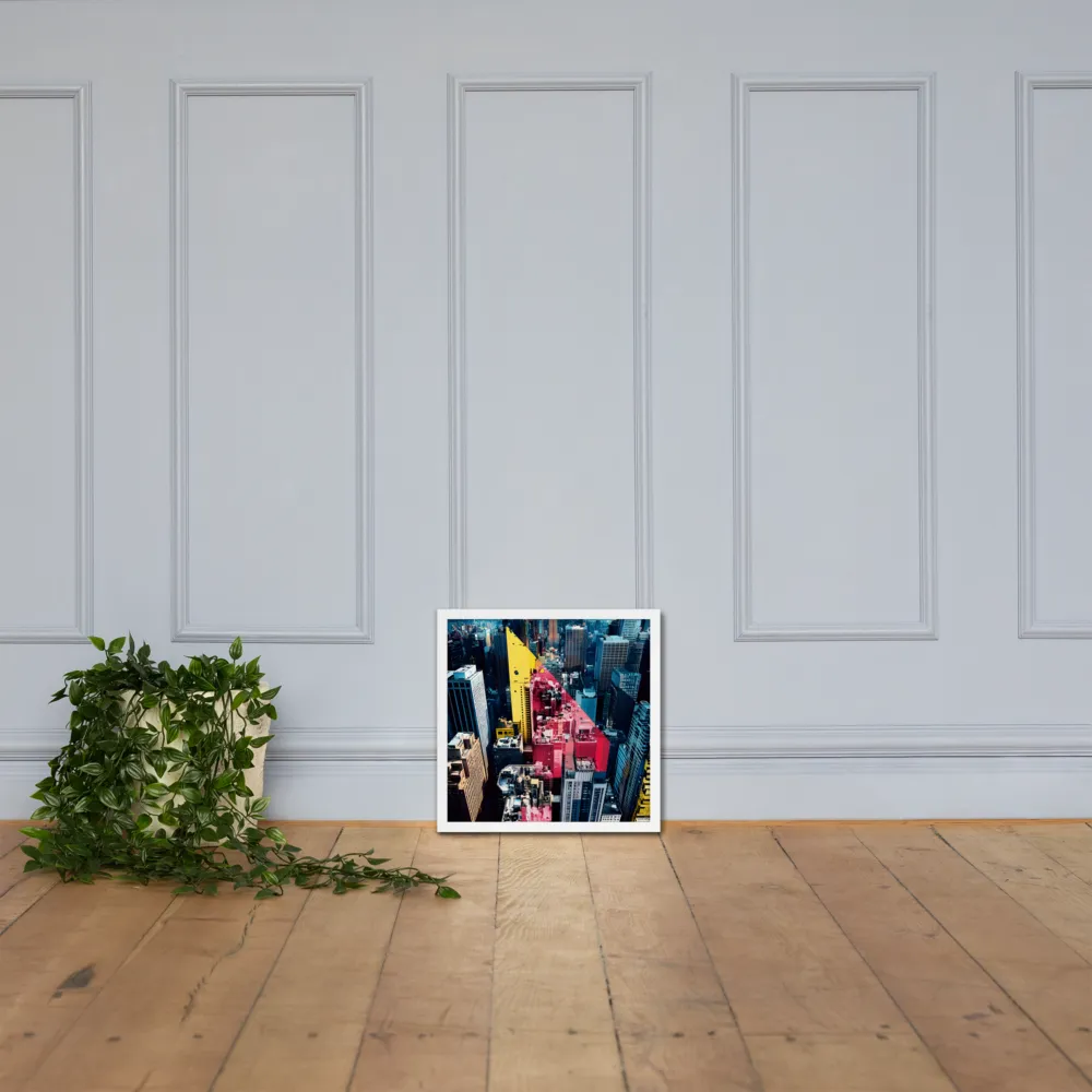 Dynamic Urban Symphony | Poster with White Frame | 16″×16″