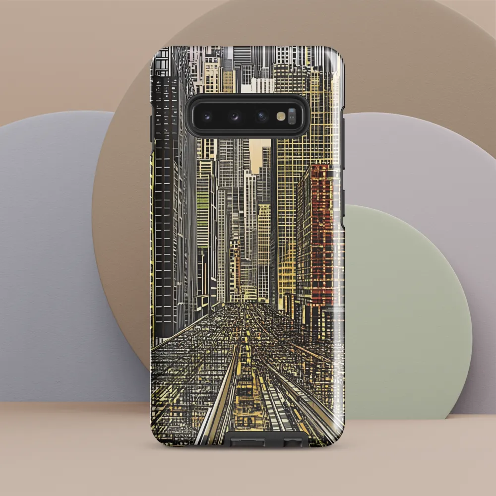 Urban Symphony: The Golden Grid | Phone Case |  S10 Plus | Tough Case | Glossy