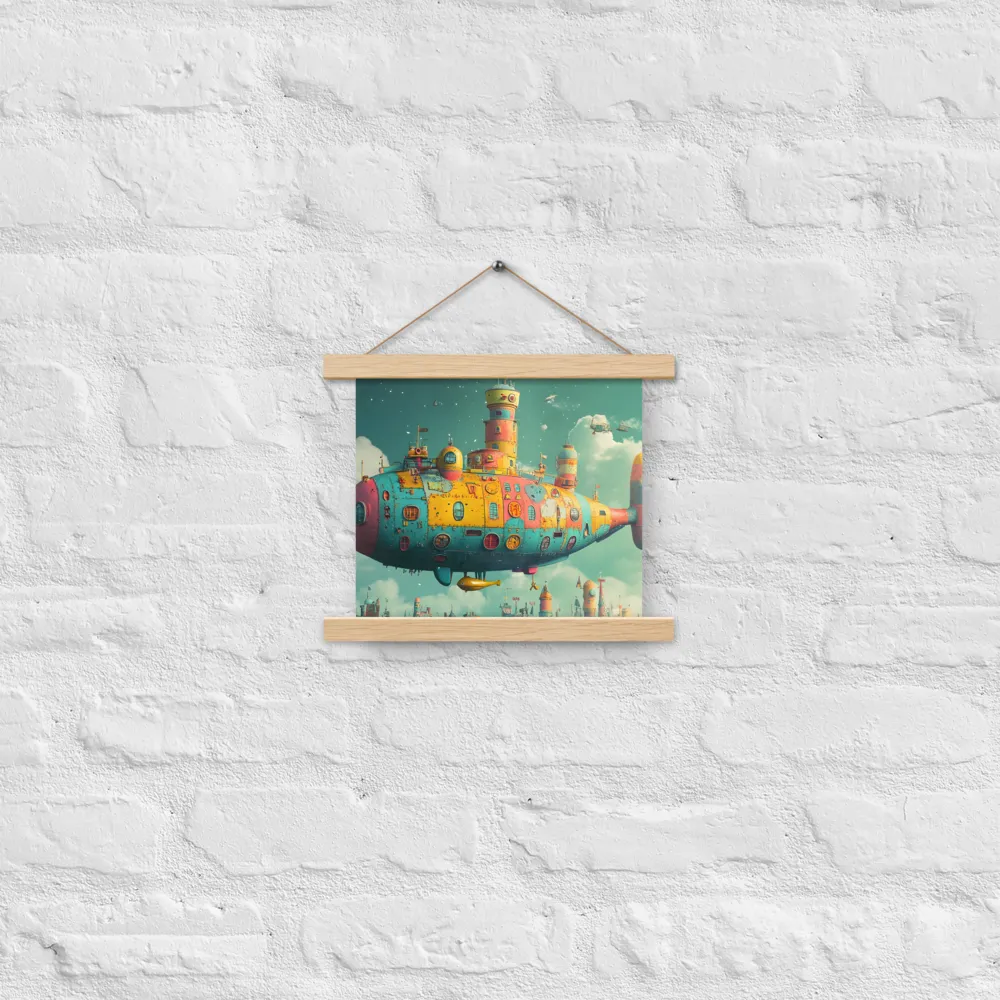 Submerged Dreams: A Whimsical Voyage | Poster With Oak Wood Hanger | 10″×10″