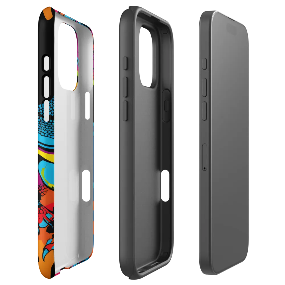 Colorful Encounters: The Playful Geckos | Phone Case |  16 Pro Max | Tough Case | Matte