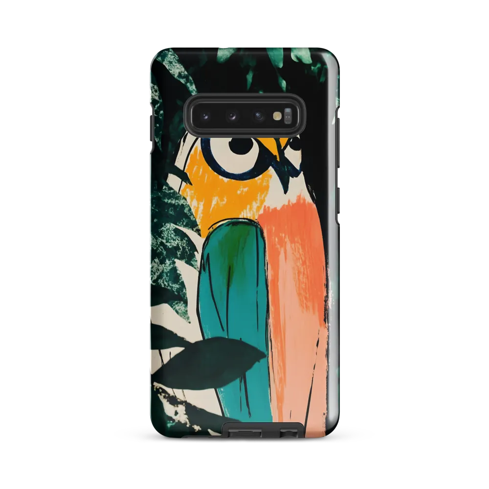 Camouflaged Majesty: The Abstract Owl | Phone Case |  S10 Plus | Tough Case | Glossy