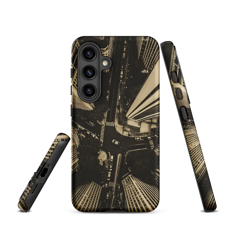 Urban Symphony: Aerial Perspective of City Life | Phone Case |  S24 | Tough Case | Matte